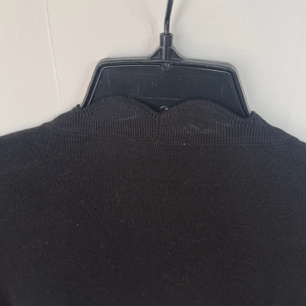 Talbots NWOT Black Scallop-Edge Open Cardigan 1X - Picture 7 of 8